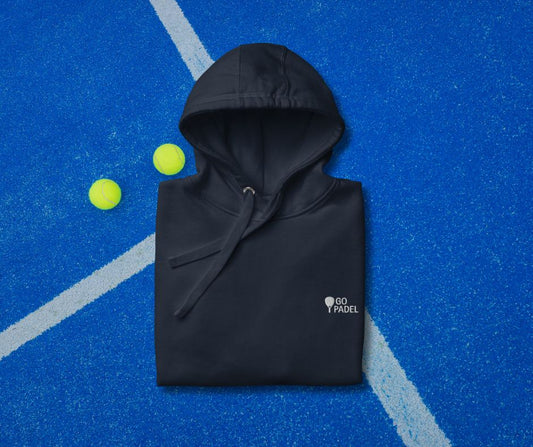 Hoodie Padel Unisexe Bleu Marine – Sweat GoPadel Brodé