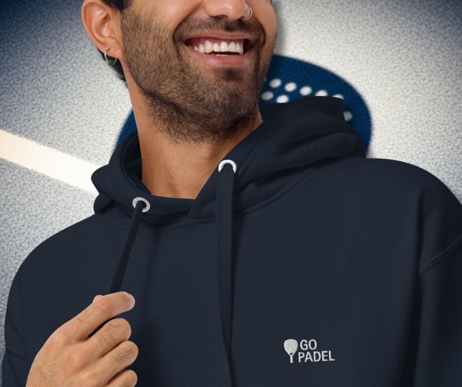 Hoodie Padel Unisexe Bleu Marine – Sweat GoPadel Brodé