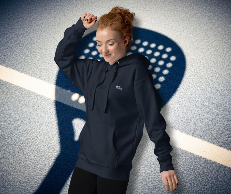 Hoodie Padel Unisexe Bleu Marine – Sweat GoPadel Brodé