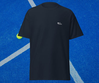 T-shirt bleu marine Brodé "GO PADEL" unisexe 100 % coton | Style sportif & streetwear | Confort et coupe droite | Pour passionnés de Padel