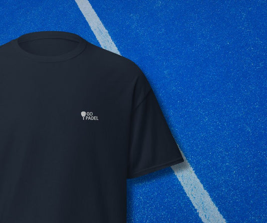 T-shirt bleu marine Brodé "GO PADEL" unisexe 100 % coton | Style sportif & streetwear | Confort et coupe droite | Pour passionnés de Padel