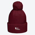 Bonnet à pompon broderie blanche GO PADEL