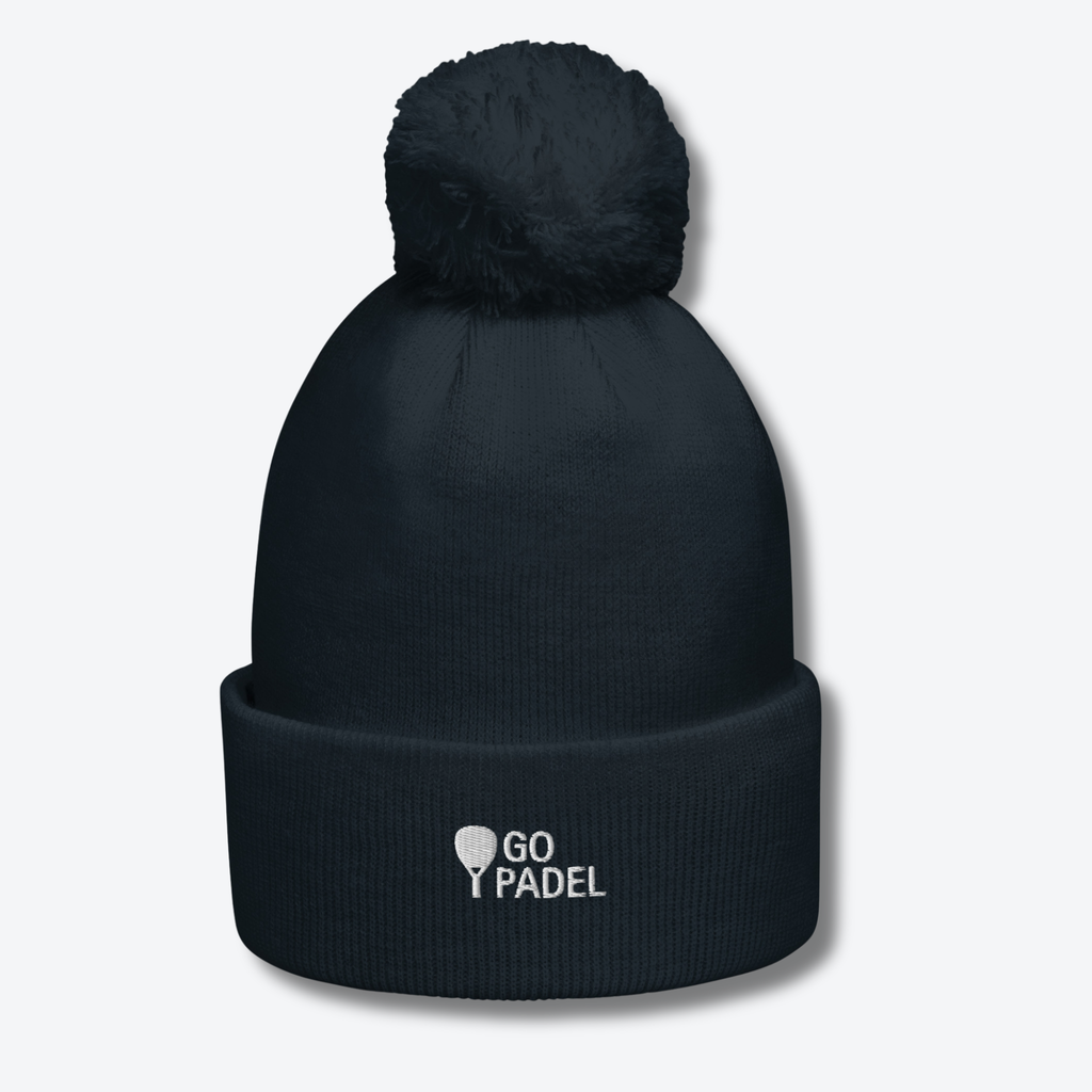Bonnet à pompon broderie blanche GO PADEL