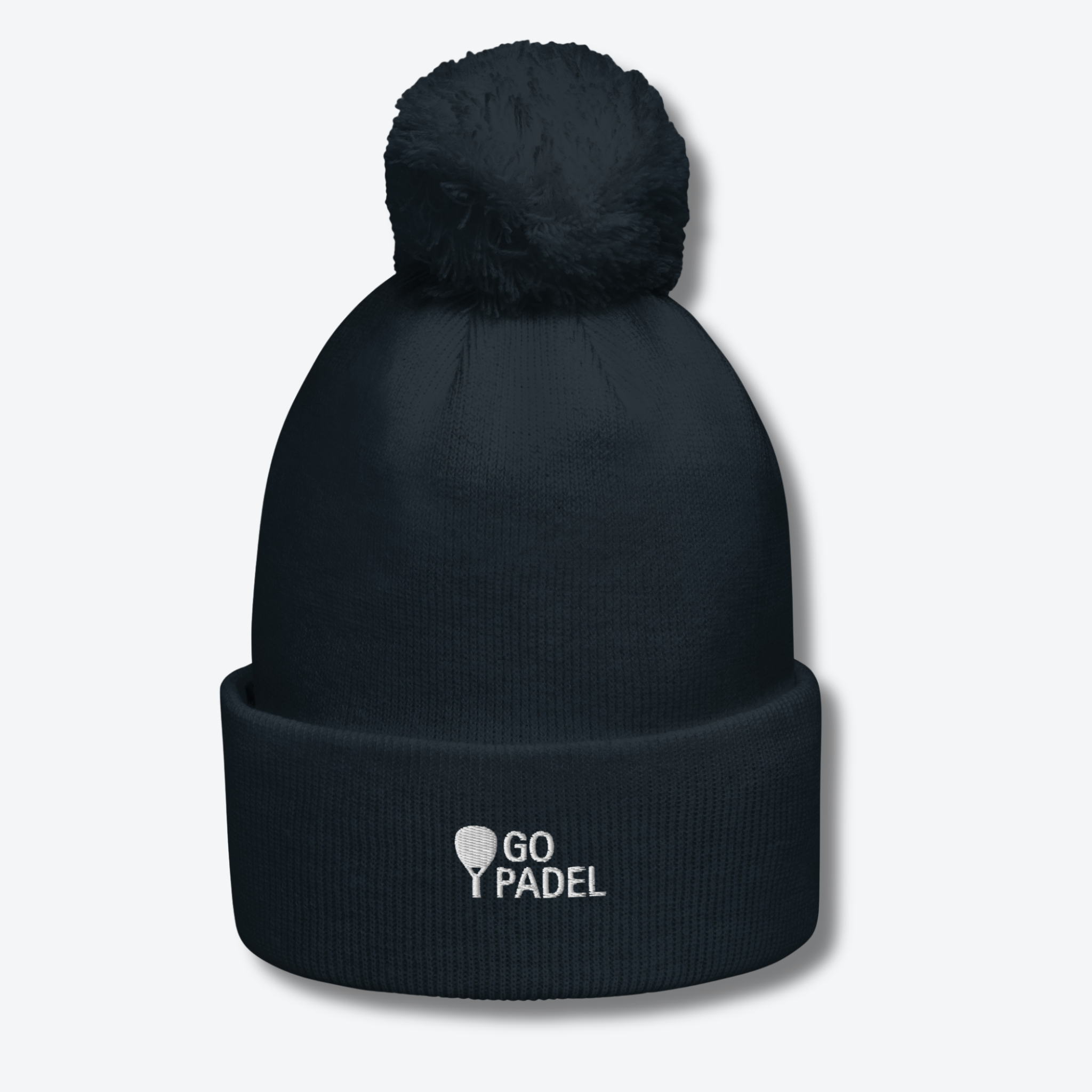 Bonnet à pompon broderie blanche GO PADEL